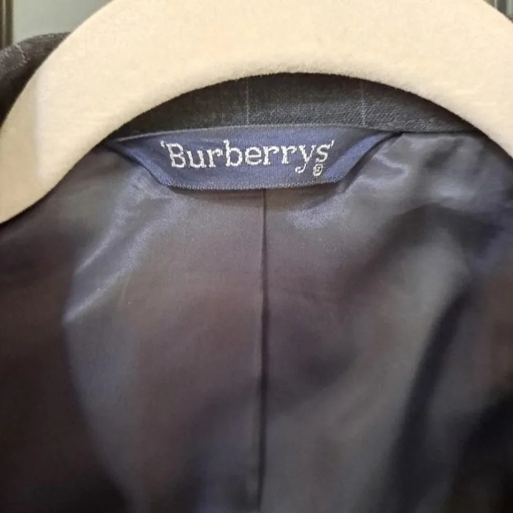 BURBERRY Lt Black‎ Double Breasted Pinstripe Jacket n Pants